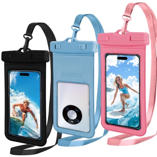 YSYONBE 3 Stück wasserdichte Handyhülle Unterwasser Handytasche IPX8 Wasserfeste Handytasche Tasche Schwimmen Handy Hülle für iPhone 15 Pro Max 14 13 12, für Samsung/Xiaomi/Huawei bis zu 7 Zoll YSYONBE 3 Stück wasserdichte Handyhülle Unterwasser Handytasche IPX8 Wasserfeste Handytasche Tasche Schwimmen Handy Hülle für iPhone 15 Pro Max 14 13 12, für Samsung/Xiaomi/Huawei bis zu 7 Zoll von YSYONBOE