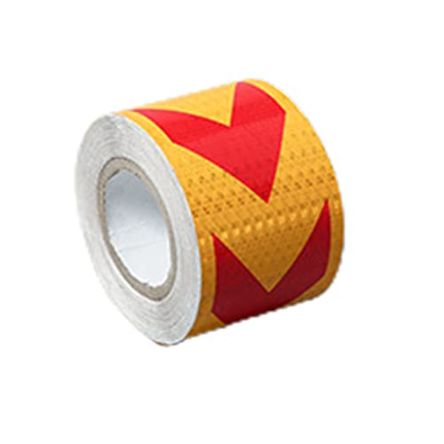YTBHSHXZ， 4 Zoll x 65 Fuß Reflektorband, hohe Viskosität, wasserdicht, lichtbeständig, langlebig, Reflektor-Auffälligkeit, Wetter(Red Yellow) von YTBHSHXZ