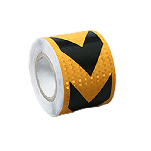 YTBHSHXZ， 4 Zoll x 65 Fuß Reflektorband, hohe Viskosität, wasserdicht, lichtbeständig, langlebig, Reflektor-Auffälligkeit, Wetter(Yellow Black) von YTBHSHXZ