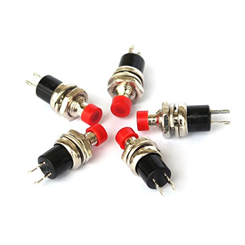 Ytian 5 pcs SPST Mini Schalter Momentane Druckschalter On Off Button 220V 2A Rot von YTIan