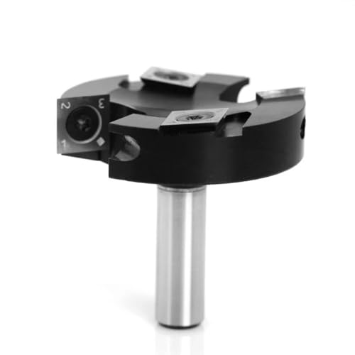 Fräser-Bit mit 4 Rillen, Hartmetall-Einsatz, Spoilboard-Oberfräse, 63,5 mm Schnittdurchmesser für Holzbearbeitung, Hobeln (12 mm Schaft) von YTRRE
