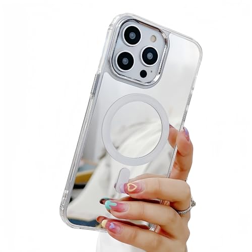 YTanazing Spiegel-Schutzhülle für iPhone 13 Pro, kompatibel mit MagSafe, süßes Glas, glänzend, Spiegelrückseite, für Frauen und Mädchen, Make-up, magnetische Abdeckung mit klarem, weichem YTanazing Spiegel-Schutzhülle für iPhone 13 Pro, kompatibel mit MagSafe, süßes Glas, glänzend, Spiegelrückseite, für Frauen und Mädchen, Make-up, magnetische Abdeckung mit klarem, weichem von YTanazing