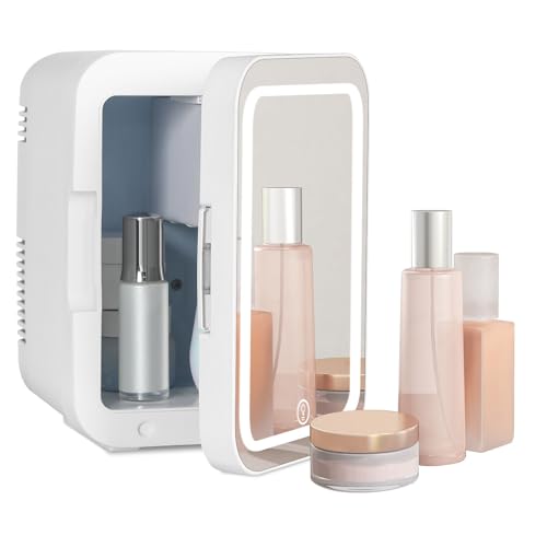 YU YUSING 4L Mini Kosmetik Kühlschrank mit LED Spiegel, Mini Kühlschrank mit LED Licht Kosmetikspiegel, 12V/220V Klein Skincare Fridge Kühl/Heizfunktion für Autos Büro Schlafzimmer Schlafsäle YU YUSING 4L Mini Kosmetik Kühlschrank mit LED Spiegel, Mini Kühlschrank mit LED Licht Kosmetikspiegel, 12V/220V Klein Skincare Fridge Kühl/Heizfunktion für Autos Büro Schlafzimmer Schlafsäle von YU YUSING