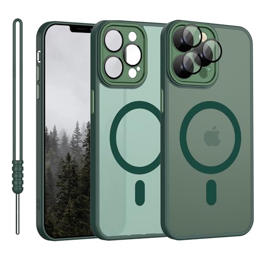 YUANDMI iPhone 11 Pro Max Hülle Magnetisch, Hanyhülle iPhone 11 Pro Max Magnetisch Leicht Dünn Matte Touch Kameraschutz Kratzfeste Anti-Gelb rutschfest Schutz Stoßfest Hülle Matt Grün von YUANDMI