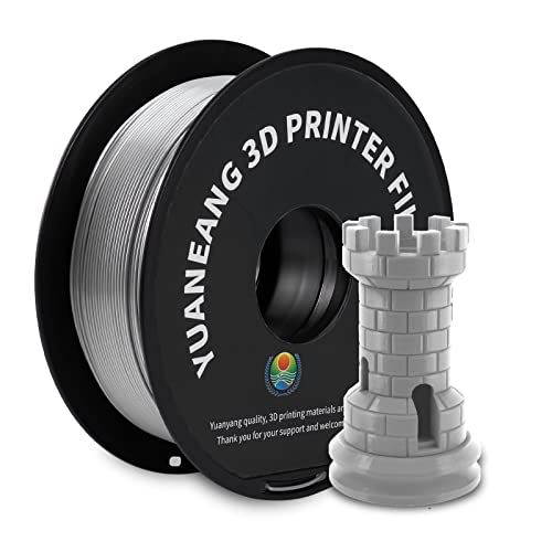 YUANEANG 3D Drucker Filament,3D PLA Filament,3D Druck,PLA Filament 1.75mm 1kg,PLA（2.2LBS）Spool(Sliver) von YUANEANG