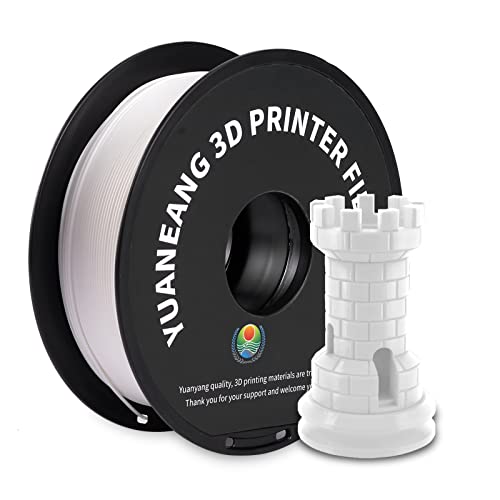 YUANEANG 3D Drucker Filament,3D PLA Filament,3D Druck,PLA Filament 1.75mm 1kg,PLA（2.2LBS）Spool(White) von YUANEANG