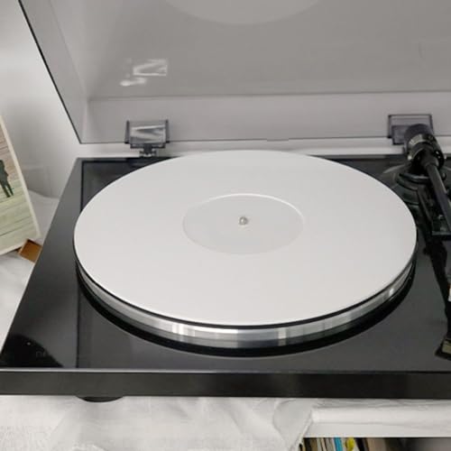 YUANGANG Schallplattenspieler-Pad, Plattenspieler-Matte, Schallplattenplatte, Slipmat, Acryl, 30,5 cm, Weiß von YUANGANG
