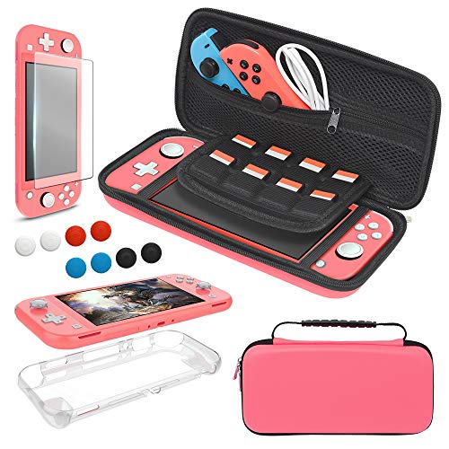 Tasche und Schutzhülle Kompatibel mit Nintendo Switch Lite Zubehör Set, YUANHOT Tragetasche & Hülle für Switch Lite & Displayschutzfolie & Joystick Kappe - Koralle Tasche und Schutzhülle Kompatibel mit Nintendo Switch Lite Zubehör Set, YUANHOT Tragetasche & Hülle für Switch Lite & Displayschutzfolie & Joystick Kappe - Koralle von YUANHOT