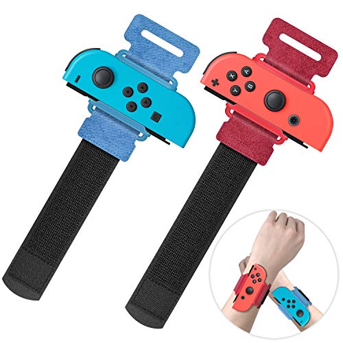 Upgraded Wrist Bands for Just Dance 2021 2020 Nintendo Switch, YUANHOT Adjustable Elastic Dance Straps for Switch Joy-Con Controllers, 2 Pack for Kids and Adults - Red/Blue Upgraded Wrist Bands for Just Dance 2021 2020 Nintendo Switch, YUANHOT Adjustable Elastic Dance Straps for Switch Joy-Con Controllers, 2 Pack for Kids and Adults - Red/Blue von YUANHOT