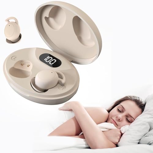 YUANJ Schlafkopfhörer Bluetooth, Weiche Kopfhörer Schlafen, Unsichtbare Schlaf Kopfhörer Bluetooth 5.3, Sleepbuds mit 24dB Geräuschisolierung, 40 Stunden Akkulaufzeit, Leistungsanzeige von YUANJ