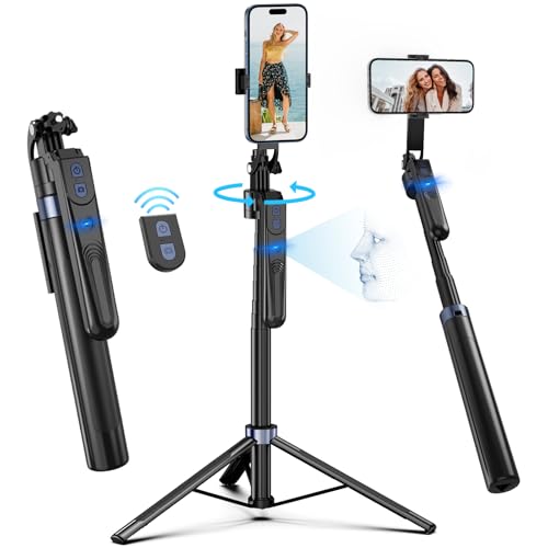 Auto Face Tracking Handy Stativ,360° Drehung Selfie Stick Stativ für Smartphone,iPhone Handyhalterung mit Fernauslöser,Eingebaut Verfolgung Kamera Stativ für YouTube Tiktok Videodreh Auto Face Tracking Handy Stativ,360° Drehung Selfie Stick Stativ für Smartphone,iPhone Handyhalterung mit Fernauslöser,Eingebaut Verfolgung Kamera Stativ für YouTube Tiktok Videodreh von YUANRAN