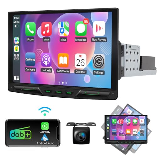 10,1 Zoll Einzel DIN Autoradio Android 13.0 mit 360-Grad-Drehung, drahtloser CarPlay- und Android Auto-Unterstützung, mit 8-Core 4+64GB/GPS-Navigation/DAB+/Bluetooth/WiFi, MIC/Rückfahrkamera 10,1 Zoll Einzel DIN Autoradio Android 13.0 mit 360-Grad-Drehung, drahtloser CarPlay- und Android Auto-Unterstützung, mit 8-Core 4+64GB/GPS-Navigation/DAB+/Bluetooth/WiFi, MIC/Rückfahrkamera von YUANTING