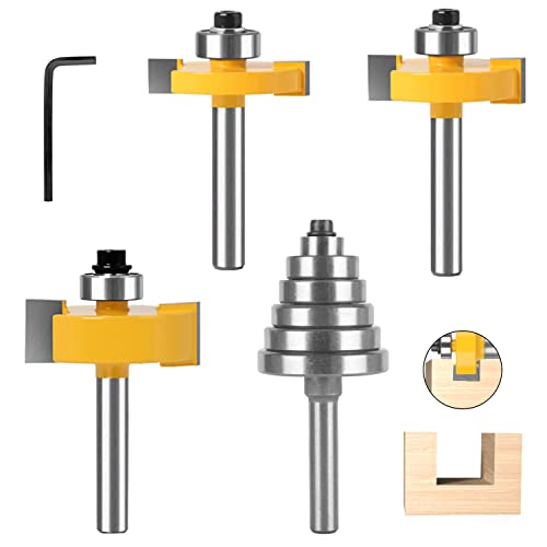 3 Stück Planfräser 8mm Schaft, Fräser für Oberfräse, Fräser für Oberfräse 8mm Schaft, Oberfräse Fräser Set mit 6 Einstellbaren Lagern, Nut und Feder Fräser für die Holzbearbeitung 3 Stück Planfräser 8mm Schaft, Fräser für Oberfräse, Fräser für Oberfräse 8mm Schaft, Oberfräse Fräser Set mit 6 Einstellbaren Lagern, Nut und Feder Fräser für die Holzbearbeitung von YUANYUU