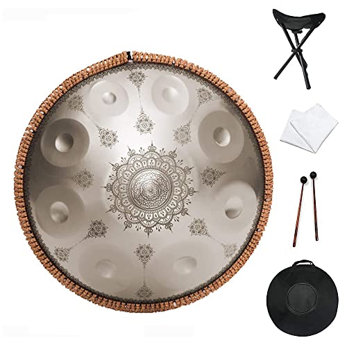 Handpan Zungentrommel 9 Notizen 22 Zoll Mandala Tank Drum Stahl Percussion Drum Instrument Mit Reisetasche von YUANZHOU