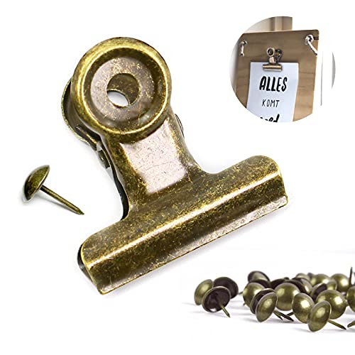 Bulldoggen-Clips, hochwertiges Metall, mit vergoldeter Farbe, keine Fallenbildung 22 mm bronze von YUCHIYA