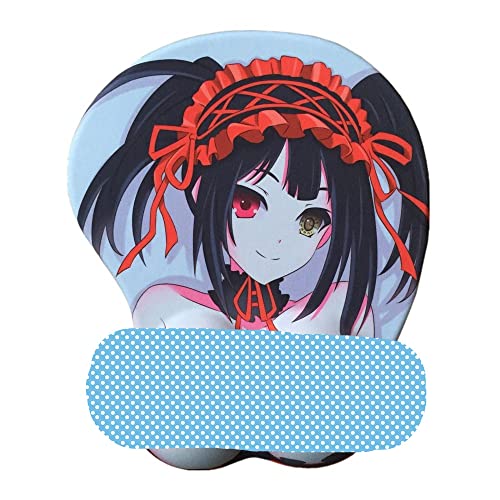 YUDUODUO Date A Live Tokisaki Kurumi Süße weiche sexy Cartoon 3D große Brust Silikon Handgelenkauflage Mauspad Gaming Mauspad rutschfeste Computer Laptop Mauspad, 10.2 x 8.7 x 1.7 inches, KFC-0013 von YUDUODUO