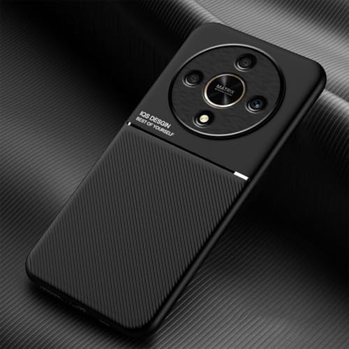 YUECXIN Hülle für Honor Magic6 Lite 5G (Magic 6 Lite), Schlicht Klassisch Textur Seidig Berühren Handyhülle, Ultra Dünn Weich Stoßfest rutschfest TPU Silikon Bumper Schutzhülle. Schwarz von YUECXIN
