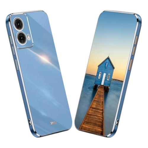 YUECXIN Hülle für Motorola Moto G85 5G, Ultra Dünn Weich Silikon TPU Handyhülle, Klassischer Gnade Galvanisierter Goldrahmen Stoßfeste Sturzsichere Schutzhülle, Blau YUECXIN Hülle für Motorola Moto G85 5G, Ultra Dünn Weich Silikon TPU Handyhülle, Klassischer Gnade Galvanisierter Goldrahmen Stoßfeste Sturzsichere Schutzhülle, Blau von YUECXIN