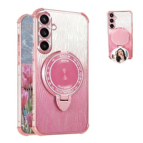 YUECXIN Hülle für Samsung Galaxy M35 5G mit Schminkspiegel, Ultra Dünn Stoßfest Weich TPU Silikon Ständer Handyhülle, Luxuriös Glänzend Pailletten Bling Schutzhülle, Rosa YUECXIN Hülle für Samsung Galaxy M35 5G mit Schminkspiegel, Ultra Dünn Stoßfest Weich TPU Silikon Ständer Handyhülle, Luxuriös Glänzend Pailletten Bling Schutzhülle, Rosa von YUECXIN
