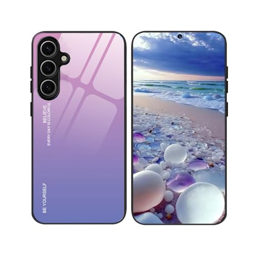 YUECXIN Hülle für Samsung Galaxy S24 FE Handyhülle, Ultradünne Farbverlauf Farbe Gehärtetem Glas Zurück Case + Weiche TPU Bumper Stoßfest Silikon Schutzhülle, Lila YUECXIN Hülle für Samsung Galaxy S24 FE Handyhülle, Ultradünne Farbverlauf Farbe Gehärtetem Glas Zurück Case + Weiche TPU Bumper Stoßfest Silikon Schutzhülle, Lila von YUECXIN