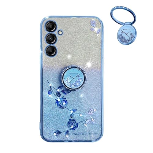 YUECXIN Hülle für Samsung Galaxy S25 5G mit Glänzende Blumen Ring Ständer, Niedliche Bling Frauen Mädchen Handyhülle, Ultra Dünn Stoßfest Weich TPU Silikon Schutzhülle, Blau YUECXIN Hülle für Samsung Galaxy S25 5G mit Glänzende Blumen Ring Ständer, Niedliche Bling Frauen Mädchen Handyhülle, Ultra Dünn Stoßfest Weich TPU Silikon Schutzhülle, Blau von YUECXIN