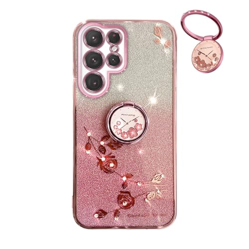YUECXIN Hülle für Samsung Galaxy S25 Ultra mit Glänzende Blumen Ring Ständer, Niedliche Bling Frauen Mädchen Handyhülle, Ultra Dünn Stoßfest Weich TPU Silikon Schutzhülle, Rosa YUECXIN Hülle für Samsung Galaxy S25 Ultra mit Glänzende Blumen Ring Ständer, Niedliche Bling Frauen Mädchen Handyhülle, Ultra Dünn Stoßfest Weich TPU Silikon Schutzhülle, Rosa von YUECXIN