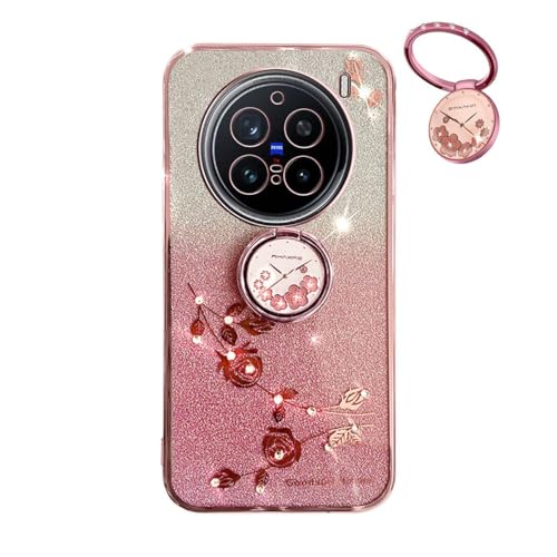 YUECXIN Hülle für Vivo X200 Pro mit Glänzende Blumen Ring Ständer, Niedliche Bling Frauen Mädchen Handyhülle, Ultra Dünn Stoßfest Weich TPU Silikon Schutzhülle, Rosa YUECXIN Hülle für Vivo X200 Pro mit Glänzende Blumen Ring Ständer, Niedliche Bling Frauen Mädchen Handyhülle, Ultra Dünn Stoßfest Weich TPU Silikon Schutzhülle, Rosa von YUECXIN