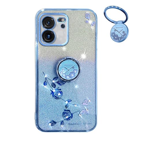 YUECXIN Hülle für Xiaomi 13T 5G / Xiaomi 13T Pro 5G mit Glänzende Blumen Ring Ständer, Niedliche Bling Frauen Mädchen Handyhülle, Ultra Dünn Stoßfest Weich TPU Silikon Schutzhülle, Blau YUECXIN Hülle für Xiaomi 13T 5G / Xiaomi 13T Pro 5G mit Glänzende Blumen Ring Ständer, Niedliche Bling Frauen Mädchen Handyhülle, Ultra Dünn Stoßfest Weich TPU Silikon Schutzhülle, Blau von YUECXIN