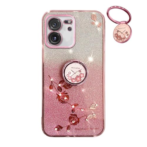 YUECXIN Hülle für Xiaomi 13T 5G / Xiaomi 13T Pro 5G mit Glänzende Blumen Ring Ständer, Niedliche Bling Frauen Mädchen Handyhülle, Ultra Dünn Stoßfest Weich TPU Silikon Schutzhülle, Rosa YUECXIN Hülle für Xiaomi 13T 5G / Xiaomi 13T Pro 5G mit Glänzende Blumen Ring Ständer, Niedliche Bling Frauen Mädchen Handyhülle, Ultra Dünn Stoßfest Weich TPU Silikon Schutzhülle, Rosa von YUECXIN