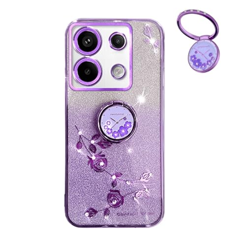 YUECXIN Hülle für Xiaomi Redmi Note 13 Pro 5G/Xiaomi Poco X6 5G mit Glänzende Blumen Ring Ständer, Niedliche Bling Frauen Mädchen Handyhülle, Ultra Dünn Stoßfest Weich TPU Silikon Schutzhülle, Lila YUECXIN Hülle für Xiaomi Redmi Note 13 Pro 5G/Xiaomi Poco X6 5G mit Glänzende Blumen Ring Ständer, Niedliche Bling Frauen Mädchen Handyhülle, Ultra Dünn Stoßfest Weich TPU Silikon Schutzhülle, Lila von YUECXIN