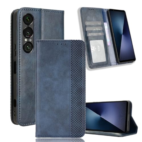 YUECXIN Klapphülle Handyhülle für Sony Xperia 1 VII Hülle, Premium Folio PU Lederhülle mit Ständer Brieftasche Kartenfächer, Stoßfeste Magnetische Schutzhülle, Blau YUECXIN Klapphülle Handyhülle für Sony Xperia 1 VII Hülle, Premium Folio PU Lederhülle mit Ständer Brieftasche Kartenfächer, Stoßfeste Magnetische Schutzhülle, Blau von YUECXIN