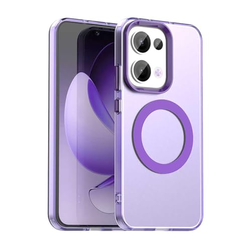 YUECXIN Magnetisch Hülle für Oppo Reno13 5G (Reno 13 5G) Kompatibel mit MagSafe Kabellosem Laden, Ultra Dünn Durchscheinende Matt Handyhülle TPU Stoßfest Schutzhülle. Lila von YUECXIN