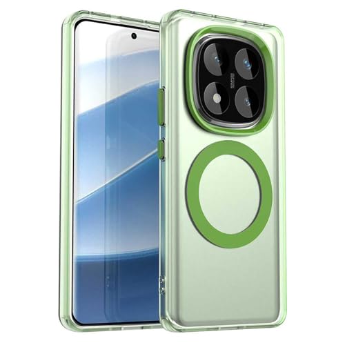 YUECXIN Magnetisch Hülle für Xiaomi Redmi Note 14 Pro 5G/Poco X7 5G Kompatibel mit MagSafe Kabellosem Laden, Ultra Dünn Durchscheinende Matt Handyhülle TPU Stoßfest Schutzhülle. Grün YUECXIN Magnetisch Hülle für Xiaomi Redmi Note 14 Pro 5G/Poco X7 5G Kompatibel mit MagSafe Kabellosem Laden, Ultra Dünn Durchscheinende Matt Handyhülle TPU Stoßfest Schutzhülle. Grün von YUECXIN