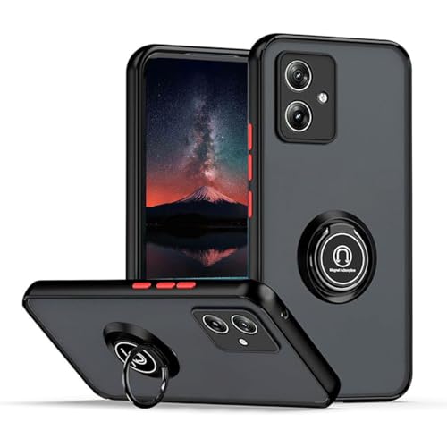 YUECXIN Schutzhülle für Motorola Moto G84 5G Hülle mit Drehen Ring Ständer, Ultradünn Matt Hart PC Zurück, Weiche TPU Bumper Premium Stoßfest Silikon Handyhülle, Schwarz Rot YUECXIN Schutzhülle für Motorola Moto G84 5G Hülle mit Drehen Ring Ständer, Ultradünn Matt Hart PC Zurück, Weiche TPU Bumper Premium Stoßfest Silikon Handyhülle, Schwarz Rot von YUECXIN