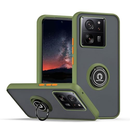 YUECXIN Schutzhülle für Xiaomi 13T Pro 5G / Xiaomi 13T 5G Hülle mit Drehen Ring Ständer, Ultradünn Matt Hart PC Zurück, Weiche TPU Bumper Premium Stoßfest Silikon Handyhülle, Armeegrün YUECXIN Schutzhülle für Xiaomi 13T Pro 5G / Xiaomi 13T 5G Hülle mit Drehen Ring Ständer, Ultradünn Matt Hart PC Zurück, Weiche TPU Bumper Premium Stoßfest Silikon Handyhülle, Armeegrün von YUECXIN