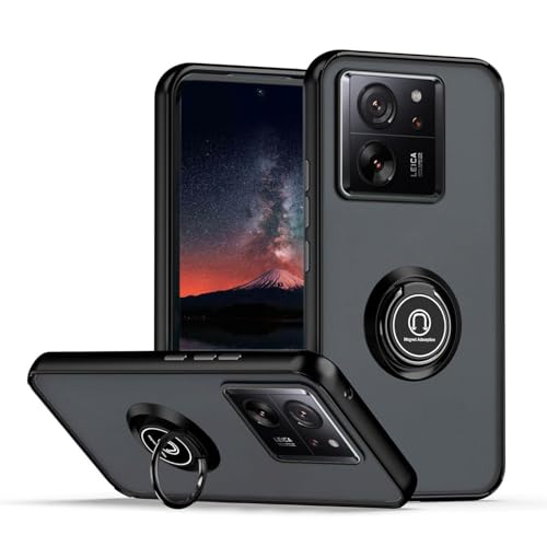 YUECXIN Schutzhülle für Xiaomi 13T Pro 5G / Xiaomi 13T 5G Hülle mit Drehen Ring Ständer, Ultradünn Matt Hart PC Zurück, Weiche TPU Bumper Premium Stoßfest Silikon Handyhülle, Schwarz YUECXIN Schutzhülle für Xiaomi 13T Pro 5G / Xiaomi 13T 5G Hülle mit Drehen Ring Ständer, Ultradünn Matt Hart PC Zurück, Weiche TPU Bumper Premium Stoßfest Silikon Handyhülle, Schwarz von YUECXIN