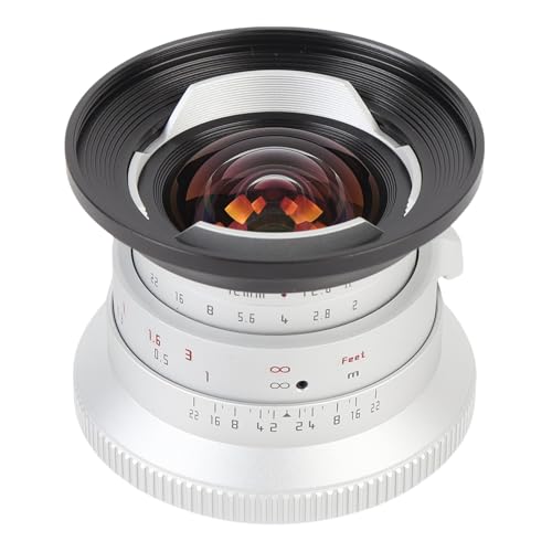 12mm F2.0 Weitwinkelhandbuch APS-C Focus Fixes Objektiv, Geklickte Aperture-Design für RF-Montierungspflicht für R7 R10 R50 R100 RP R5 R6 (Silver) von YUEHISY