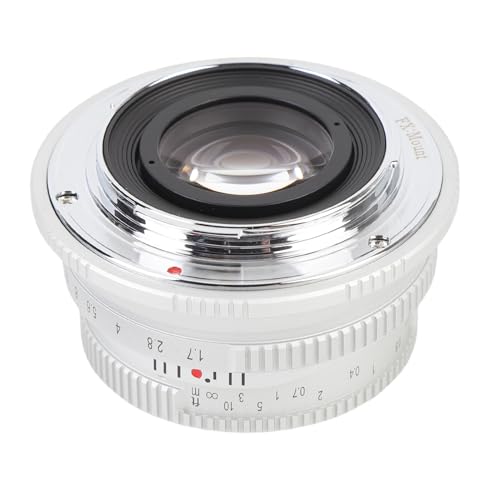 25mm F1.7 Prime Objektiv, Kamera Handbuch Fokussierungs Objektiv 25mm F1.7 FX Mount Manual Focusing für Fuji X-E1 X-E2 X-A5 X-A7 X-S10 X-S1 X-M5 (Silver) von YUEHISY