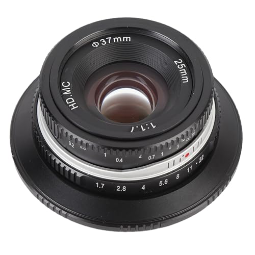 25mm F1.7 Prime Objektiv, Manuelles Fokus Festgelegtes Objektiv für RF Mount APS-C Format Große Blende für R7 R10 R50 R100 RP R5 R6 (Black) von YUEHISY