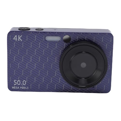 Digitalkamera, 4K 50 MP Autofokuskamera mit 16x Digitalem Zoom, Metallkörperdesign, Mehrfachfiltern, Anti -Shake, Füllung Licht, Kompakt für Jungen Mädchen (Blue) von YUEHISY