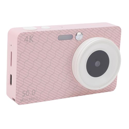 Digitalkamera, 4K 50 MP Autofokuskamera mit 16x Digitalem Zoom, Metallkörperdesign, Mehrfachfiltern, Anti -Shake, Füllung Licht, Kompakt für Jungen Mädchen (Rose) von YUEHISY