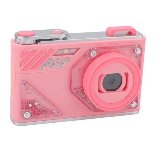 Digitalkamera, Autofokus FHD 1080p 48MP Kamera mit 8X Zoom, Vorderem Heck 2 Objektiv, Anti -Shake, Fülllicht, Einzigartiges Leuchtendes Design, Kompakt für Jungen Mädchen (Rose) von YUEHISY