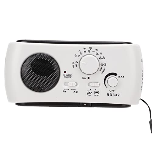 Notfall-Solar-Handkurbel-Radio, 3-LED-Taschenlampe, AM/FM-Radio mit Lautsprecher, USB-Telefonladegerät, NOAA Weather Alert, Tragbare Power Bank von YUEHISY