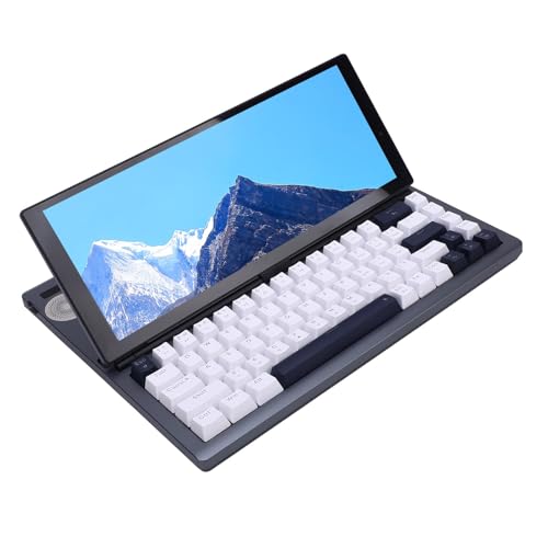 YUEHISY Mechanische Tastatur mit Touchscreen-Gaming, 13 Zoll 68 Tasten RGB Tragbare Kompakte Tastaturen, mit Faltbarem Tragbarem 0-90-Grad-Bildschirm (EU-Stecker) von YUEHISY