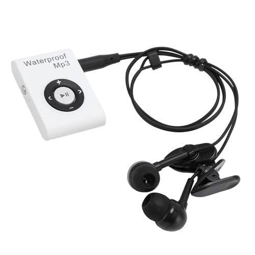 YUEHISY Schwimmen MP3-Player, wasserdichte Kopfhörer, 8 GB Multifunktional-Clip-Musik-Player, Unterwassersport-Ohrhörer Zum Schwimmen, Laufen, Radfahren, Fitnessstudio (White) von YUEHISY