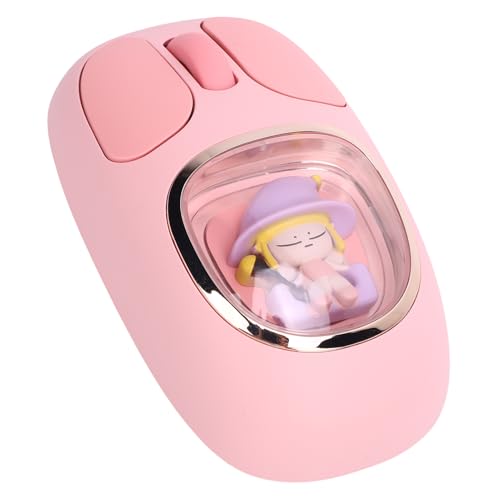 YUEHISY Wireless Maus, 2,4 G BT3.0 BT5.0 Wiederaufladbarer Laptop -Maus mit Stillen Design, Ergonomischer Form, RGB -Hintergrundbeleuchtung, Niedliches Puppendesign, für das (Rose) von YUEHISY