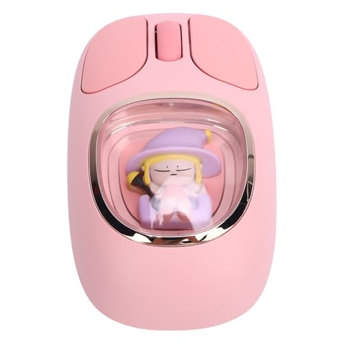 YUEHISY Wireless Maus, Niedliche Puppe Wiederaufladbare Stille 2,4G BT5.0 BT3.0 Maus, RGB -Hintergrundbeleuchtung, USB - -Empfänger für Laptop -PC -Tablet, Arbeitsspielung (Rose) von YUEHISY