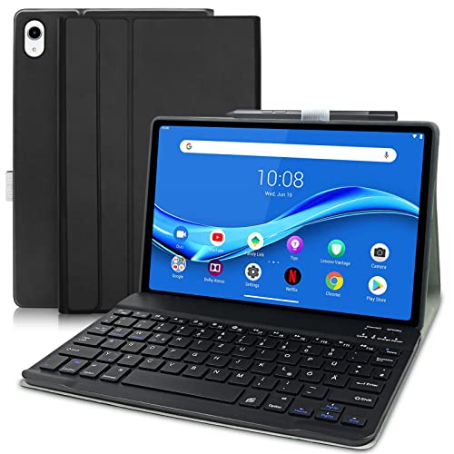 YUEJIDZ Lenovo Tab M10 Plus (2nd Gen) 2020 Hülle mit Tastatur,QWERTZ Deutsches Layout Bluetooth Tastatur für Lenovo Tab M10 FHD Plus 10.3 Zoll/Lenovo Tab K10 (TB-X606F/TB-X606X/TB-X6C6) von YUEJIDZ
