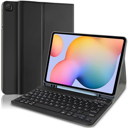 YUEJIDZ Samsung S6 Lite Table Hülle mit Tastatur, Tastatur Hülle für Samsung Galaxy Tab S6 Lite 10.4 Zoll 2022/2020,Hülle mit Pencil Halterr für Samsung Galaxy Tab S6 Lite (SM-P610/P615/P613/P619) von YUEJIDZ