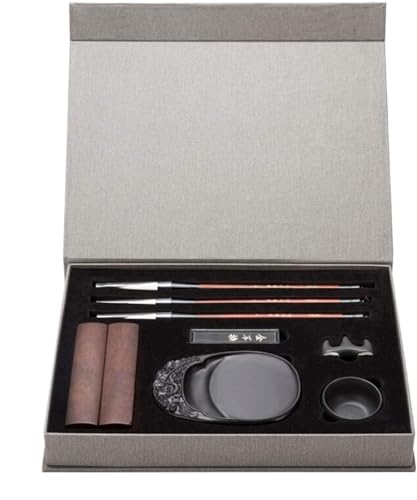 Chinesische Kalligraphie Pinsel, Bürsten und Aquar Chinese Calligraphy Brush Set - Complete Kit with Ink Stone, Writing Brushes, Ink Block, Paperweights, Pen Rack, and Water Bowl for Beginners Chinesische Kalligraphie Pinsel, Bürsten und Aquar Chinese Calligraphy Brush Set - Complete Kit with Ink Stone, Writing Brushes, Ink Block, Paperweights, Pen Rack, and Water Bowl for Beginners von YUEKOPOU